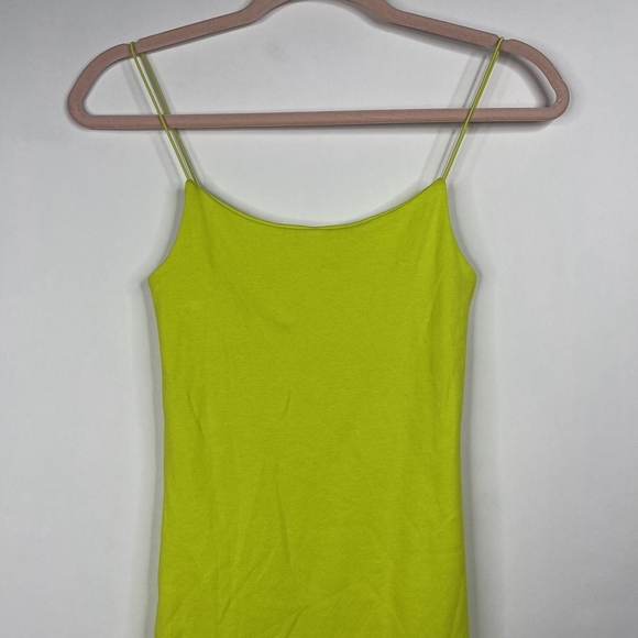 2/$30 ZARA Ribbed Slip Dress Apple Green Pullover Sphagetti Strap Mini #6968 - Picture 6 of 14